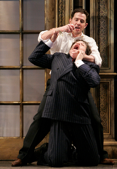 Santino Fontana as Hamlet and Matthew Greer as Claudius in Shakespeare's HAMLET